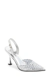 JEFFREY CAMPBELL SHINER SLINGBACK RHINESTONE POINTED TOE PUMP