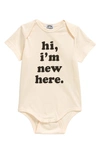 Polished Prints Hi I'm New Here Organic Cotton Bodysuit In Natural