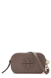 Tory Burch Leather Shoulder Bag With Frontal Logo In Clam Shell