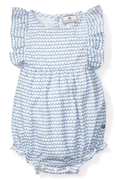 Petite Plume Baby Girl's La Mer Ruffle Romper In Blue