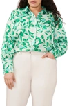 Halogen Print Button-up Shirt In Dewy Blue