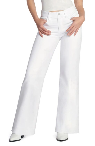 Hint Of Blu Happy Anchor High Waist Wide Leg Jeans In Sailor White