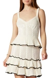 Joie Andie Knit Peplum Top In Porcelain