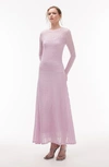 Topshop Stripe Long Sleeve Dress In Lilac