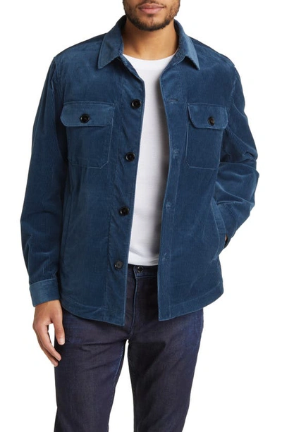 Hugo Boss Carper Stretch Cotton Corduroy Shirt Jacket In Blue
