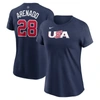 Nike Women's  Clayton Kershaw Navy Usa Baseball 2023 World Baseball Classic Name And Number T-shirt In Navy