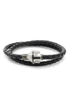 Cufflinks, Inc Men's Mandalorian Helmet Stainless Steel & Leather Wrap Bracelet In Silver