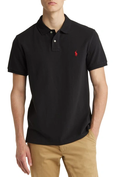 Polo Ralph Lauren Embroidered-logo Polo Shirt In Black