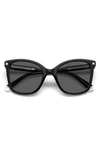 Polaroid 53mm Polarized Square Sunglasses In Black/ Gray Polar