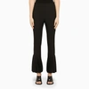 Sacai Ribbed Pleated Woven Flared Pants In Black