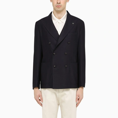 Tagliatore Double-breasted Wool Jacket In Blue