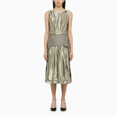 Maison Margiela Laminated Dress Dresses Silver In Multi