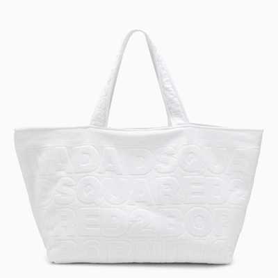 Dsquared2 Sponge Jacquard Tote Bag In White