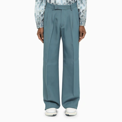 Amiri Pink Pleated Trousers In Blue