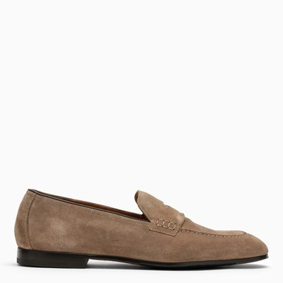 Doucal's Flat Suede Loafers In Beige