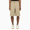 Dickies Polyester Blend Knee Length Shorts With Waist Belt Loops In Beige