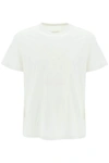 Maison Margiela Dispersed Number Logo Print Crewneck Cotton T-shirt In White
