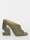 Off-white Pop Meteor 120mm Leather Mules In Green