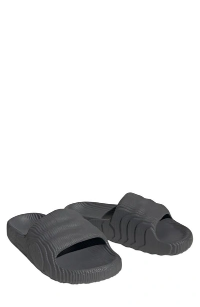 Adidas Originals Adilette 22 Textured Slides In Grey