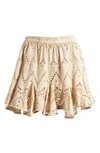 Free People Serenity Eyelet Mini Skort In Tea