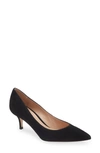 Gianvito Rossi Leather Kitten Heel Pumps With Pointed Toe In Black
