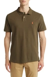 Polo Ralph Lauren Green Slim Cotton Logo Embroidery Polo Shirt In Canopy Olive