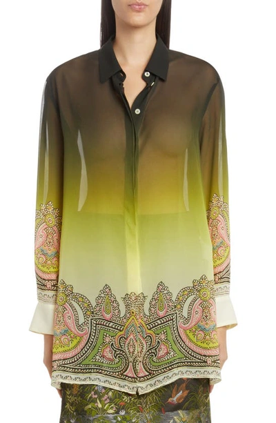 Etro Paisley-print Silk Shirt In Multicolor