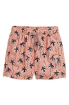 Boardies Kids' Flair Palm Print Swim Trunks In Orange