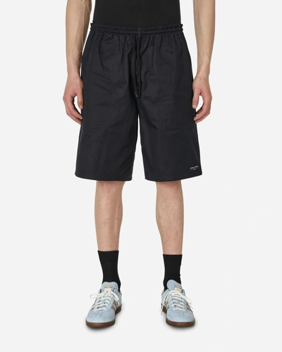 Comme Des Garçons Homme Deux Wide Cotton Shorts Navy In Blue