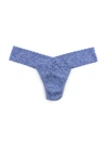 Hanky Panky Signature Lace Low Rise Thong Chambray In Blue