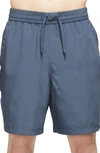 Nike Men's Form Dri-fit 7" Unlined Versatile Shorts In Diffused Blue/ Black