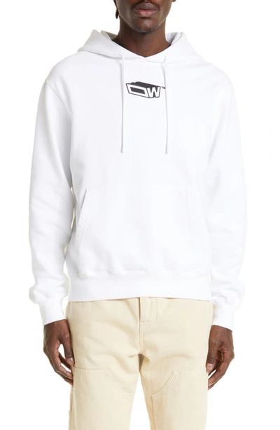 Off-white Graphic-print Cotton Hoodie In White Black