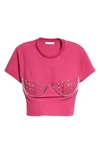AREA CRYSTAL WATERMELON CUP CROP T-SHIRT