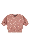 Babyface Shell Print Stretch Cotton Short Sleeve Sweatshirt In Redwood