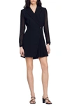 Sandro Lilela Long Sleeve Virgin Wool Blend Wrap Blazer Minidress In Black