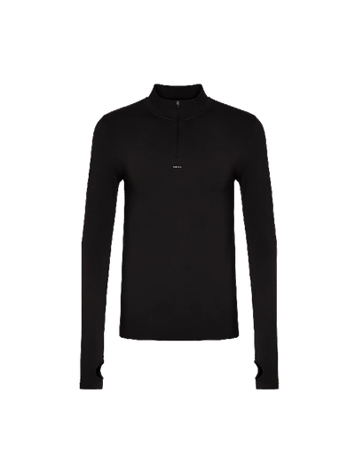 Pangaia Men's Plant-stretch Long Sleeve Half-zip Top In Black