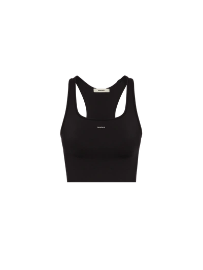 PANGAIA WOMEN'S PLANT-STRETCH COMPRESSIVE SPORTS BRA — BLACK