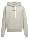 JIL SANDER LOGO PRINT HOODIE SWEATSHIRT GRAY