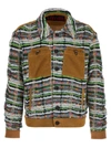 Vitelli Textured Ribbed Hem Jacket With Chest Pockets In Multicolor
