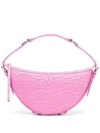 By Far Gib Embossed Crocodile-effect Shoulder Bag In Fuchsia