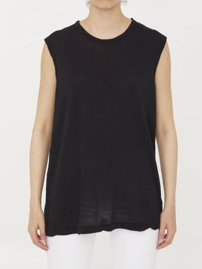 James Perse Cotton Sleeveless T-shirt In Black