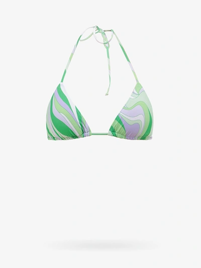 Mc2 Saint Barth Abstract-print Bikini Top In Green