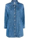 Levi's Shay Long Sleeve Denim Shirtdress In Indigo Stonewash