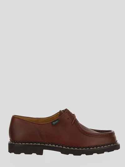 Paraboot Leather Michael Derby Shoes In Brown