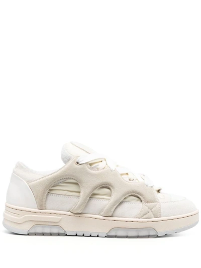 Paura Oversize Tongue Low-top Sneakers In 102 Cream/off White