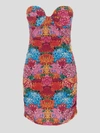 Reina Olga Bandeau Minidress In <p> Mini Dress In Multicolor Polyamide With All-over Floral Motif