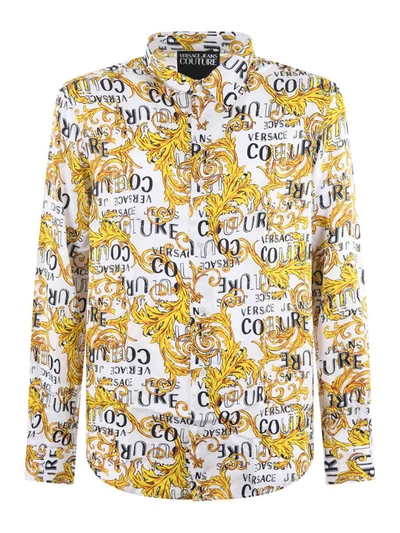 Versace Jeans Couture Shirts In Bianco/oro