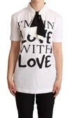 Dolce & Gabbana White Cotton Silk Blend Ascot Collar T-shirt In White
