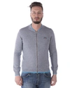 Kenzo Zipper Open Knitted Cardigan In Grey