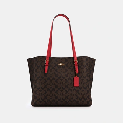 Coach Outlet Mollie Tote In Signature Canvas In Brown